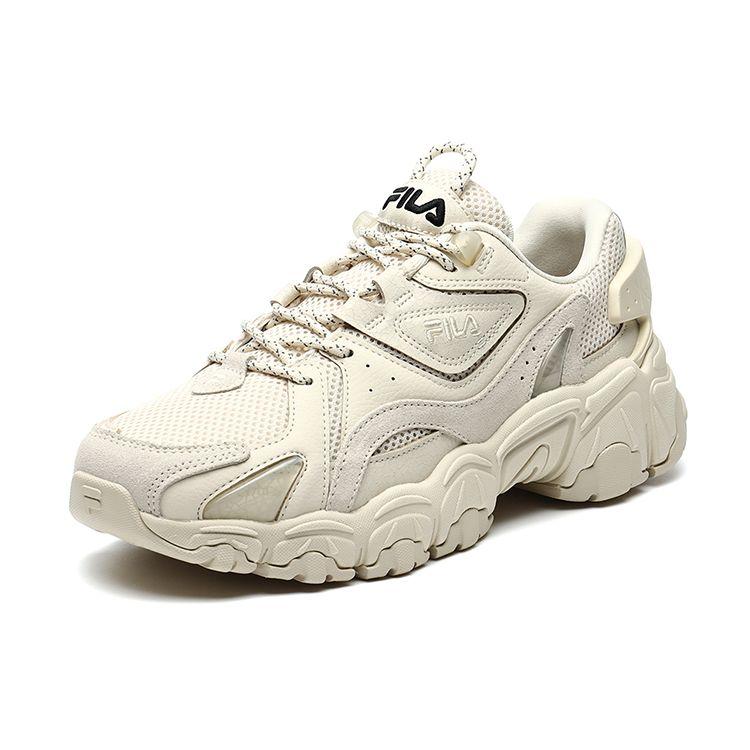 Fila Fusion Cat Paw Thick Sole Low Top Dad Shoes Women Sneaker Beige T12W135207FAB