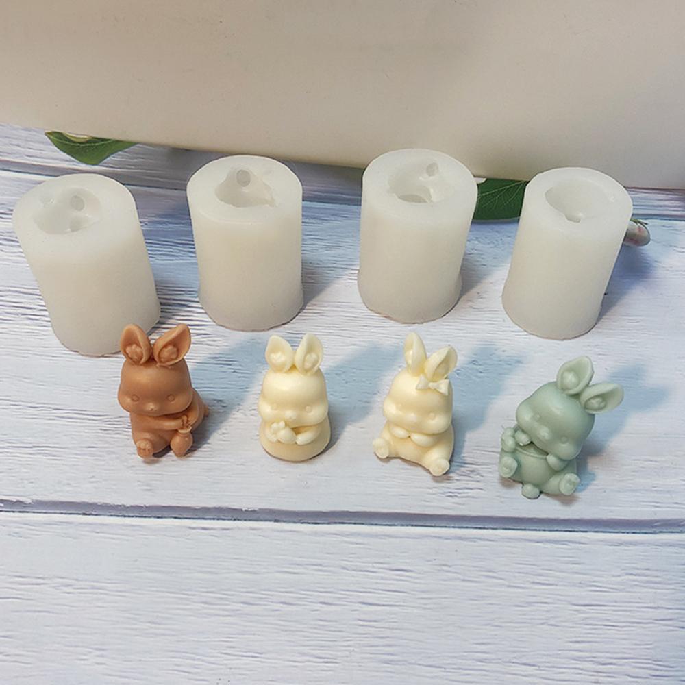 3D Sitting Rabbit Silicone Mold DIY Cute Bunny Candle Mold Making Handmade Soap Polymer Clay Plaster Epoxy Resin Mold Home Decor
