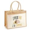 Beach Bag - PLANETEE - Jute with Pocket Camping I Can't - Cotton - 43 X 33 Cm - Printed In France