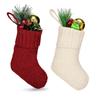 1PC Christmas Knitted Stockings Decor Festival Gift Bag Fireplace Xmas Tree Hanging Ornaments Decor Red White Christmas Sock red