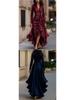 2026 Women's V-Neck Waist-Cinching Elegant Ruffle Dress