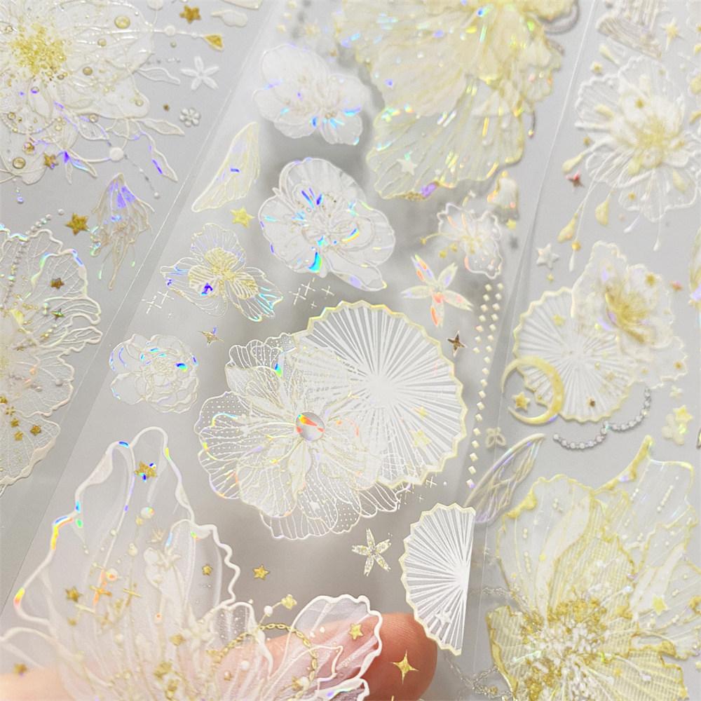 

Pet Washi Tape G89 Light Yarn Weaving MOODTAPE Semi-transparent Flower Antique Scrapbook Decoration Sticker Collage