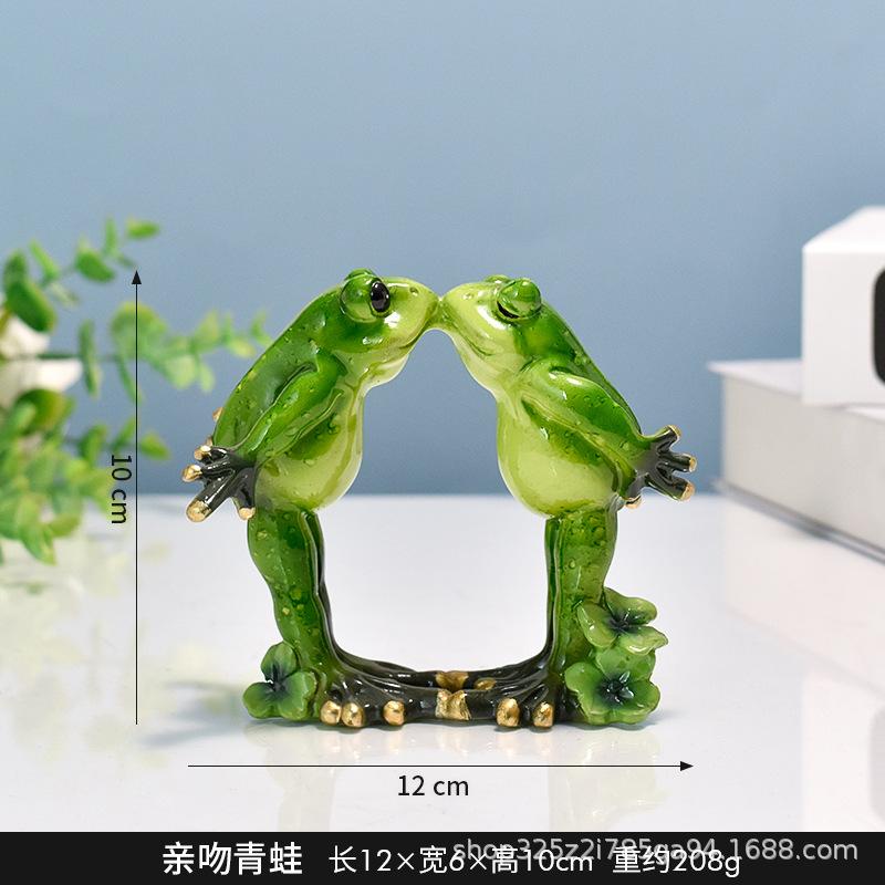 Nordic Yoga Frog Pastoral Animal Resin Crafts Abstract Yoga Frog Sculpture Cartoon Animal Living Room Ornaments Home Decoration