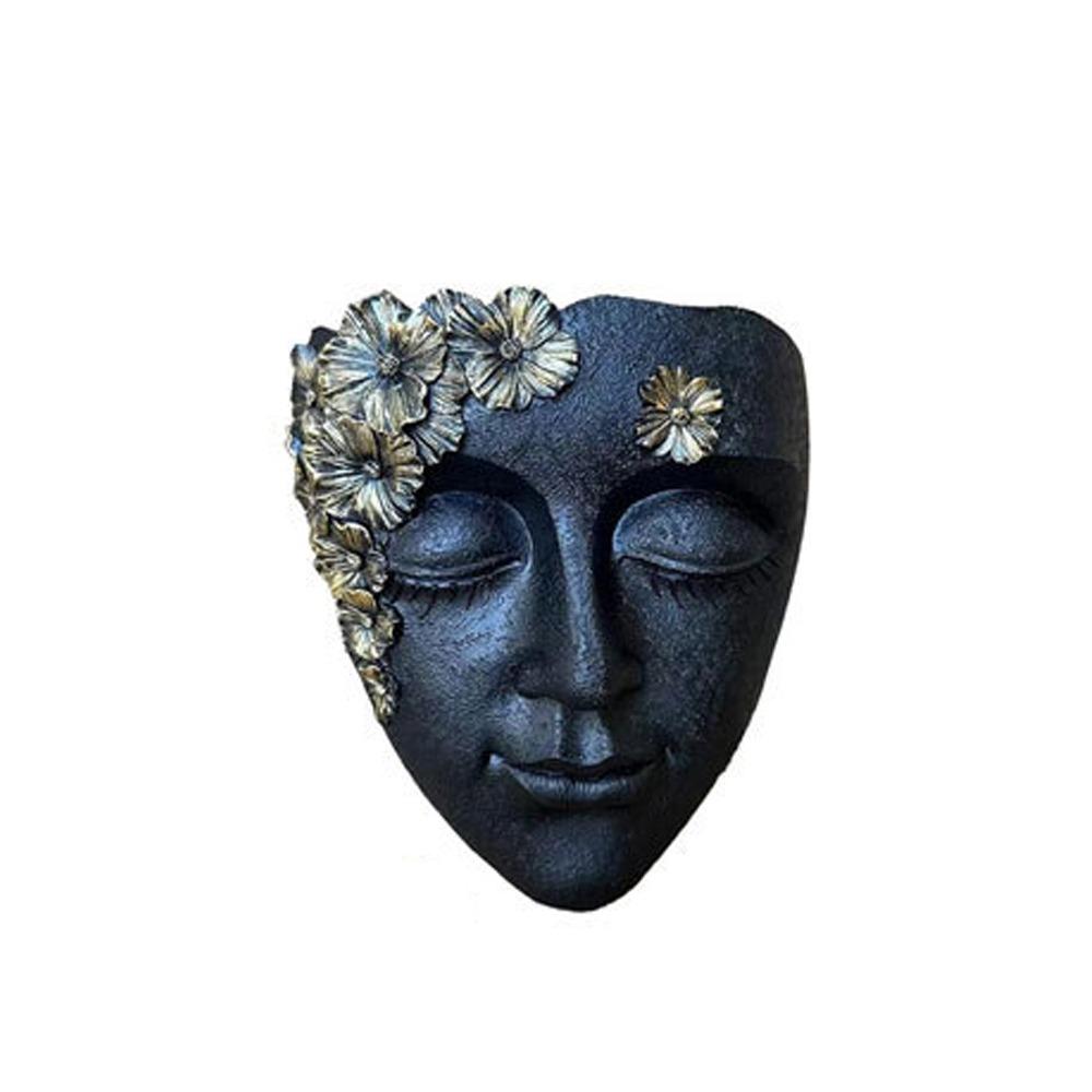 

Handmade Face Sculpture Planter Funny Face Planter Pot Creative Head Wall Planter Home Decor чёрный