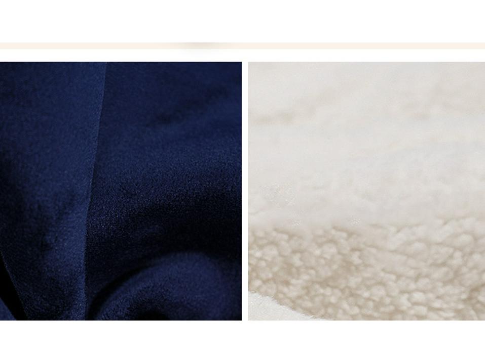 Navy Blue Fleece-Lined Kids' School Uniform Sports Pants with Stripes