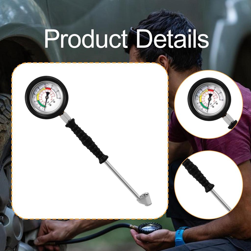 Tyre Air Pressure Tester Tire Gauge Heavy Duty Inflator Pump Tool for System Car