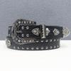 Crocodile Pattern Western Rivet Skull Leather Belt – Unisex Punk Y2K Style