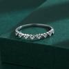 Trend Heart Shaped Diamond Single Row Couple Ring For Women Zircon Real S925 Silver Christmas Engagement Gift Jewelry