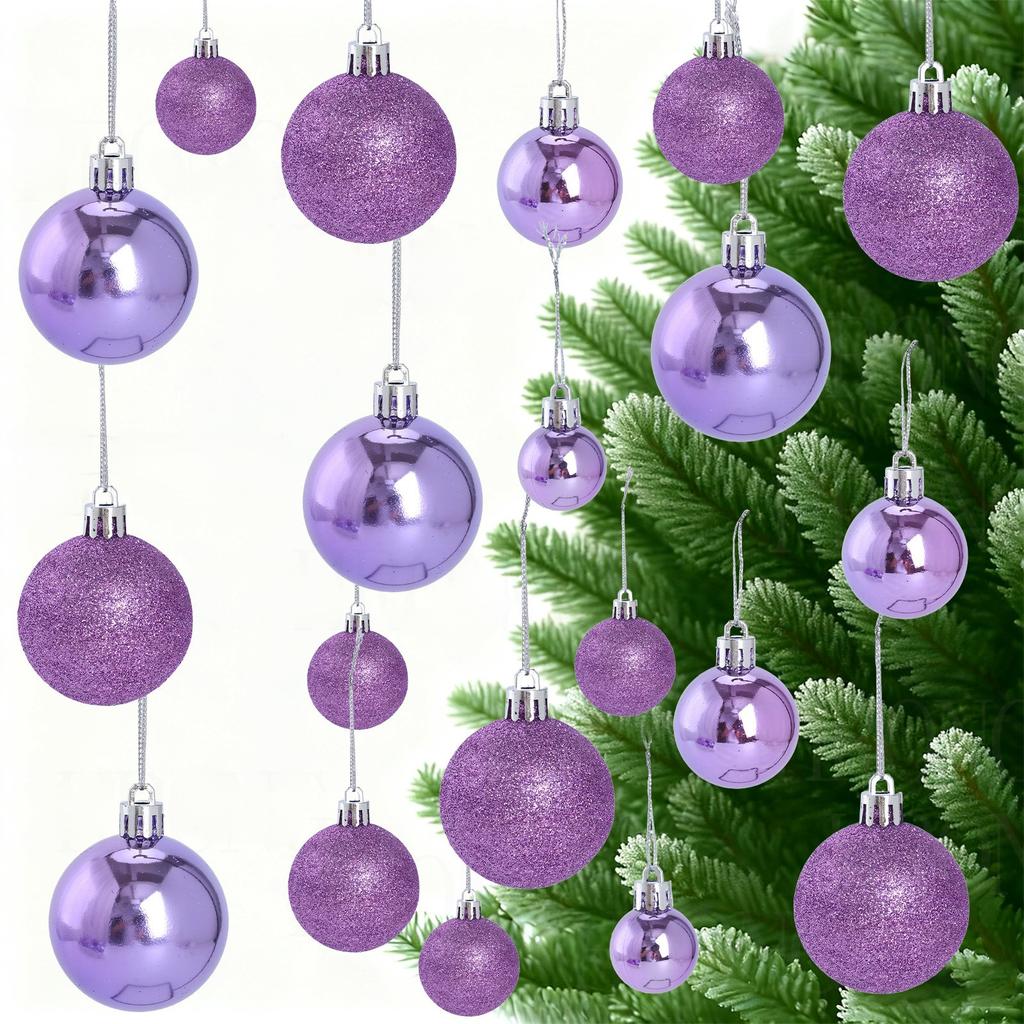 44-teiliges goldenes Weihnachtsbaumschmuck-Set Mattes und Glitzer-Finish zur Dekoration des Weihnachtsbaums Stabile Kunststoffkugeln mit Aufhängeschnüren