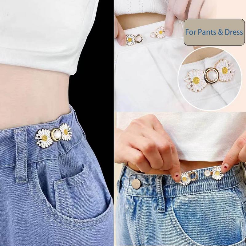 Pant Waist Tightener 2 Pairs Waist Tightener Buckles Adjustable Pants Button Tightener Detachable Waist Tightener Buckles