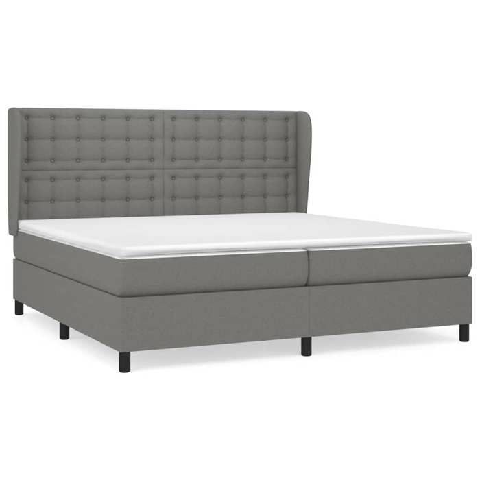 Maison Exclusive - Somier de láminas para cama con colchón Gris oscuro 200x200cm Tela