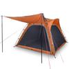 VidaXL Camping Tent 4 Person, Shade Tent with Bag, Portable Awning with Sidewalls, Grey and Orange 94358