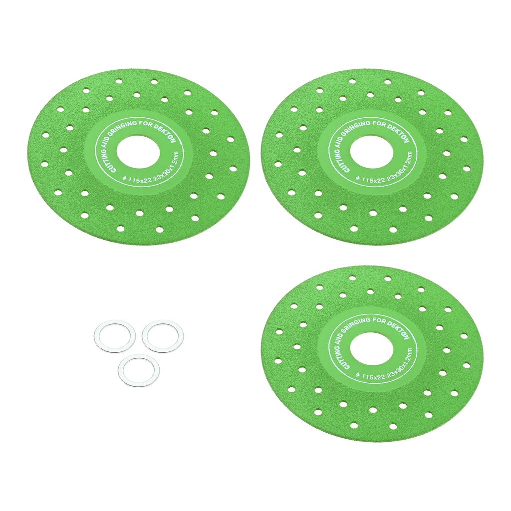3pcs Rock Slab Diamond Grinding Discs 5" 115mm Diameter Ultra Thin 1.5mm Blade fit 4.5Inch Angle Grinder Cut Glass Jade Ceramics