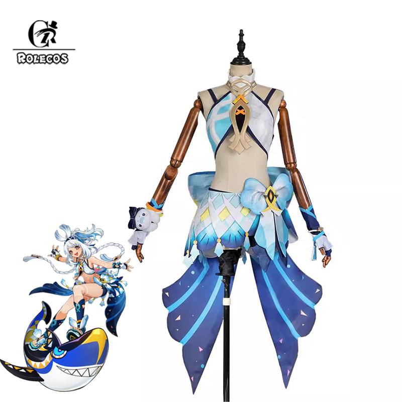 Game Genshin Impact Mualani Cosplay Costume Splish Splash Wavechaser Mualani Women Halloween Costume Female Party Suit
