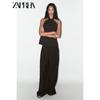 Zaprha 2025 Summer New American vintage Pleated Design Drape Mid Waist Wide Leg Casual Pants 8338405