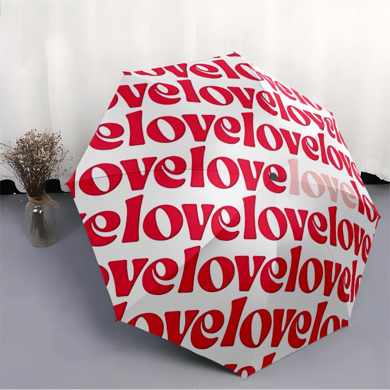 1pc Love Automatic Folding Umbrella - 8-Rib Automatic Open/Close, Large Canopy Birthday Festival Gift Yy251217101