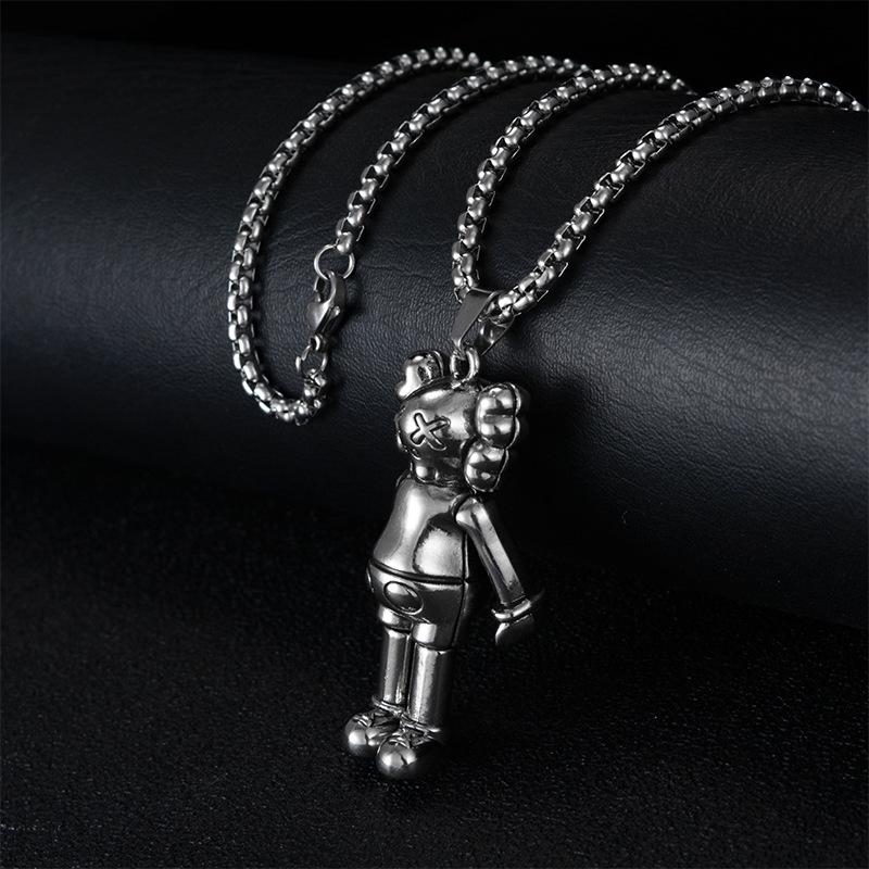 Trendy Titanium Steel Men's Dog Tag Necklace - Hip-Hop Style Pendant Chain