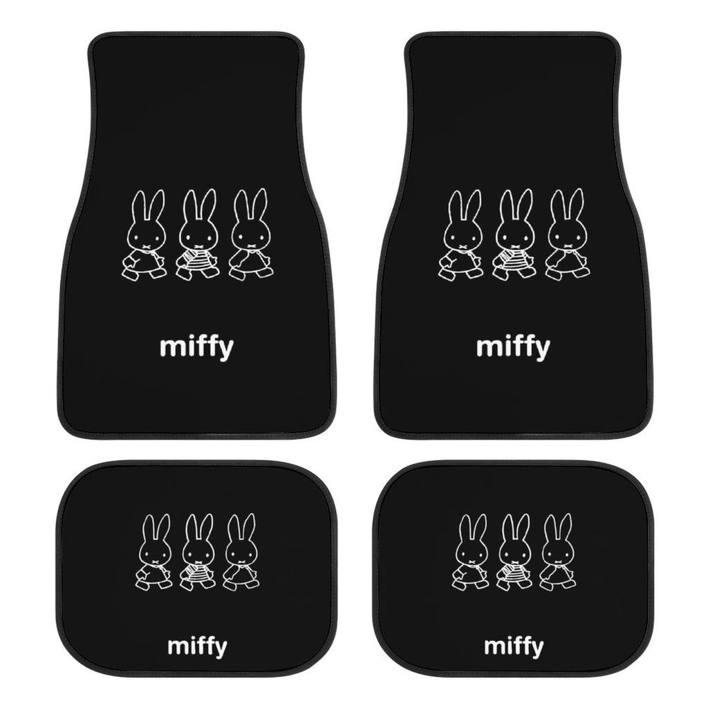 Miffy Floor Easy Protective Car Set of for Light and Standard Cars Mats, Waterproof, Washable, Anti-Slip, Stain-Resistant, Customizable,