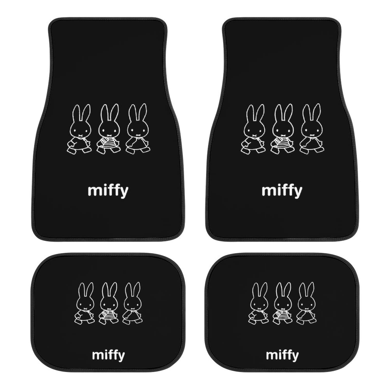 

Miffy Floor Easy Protective Car Set of for Light and Standard Cars Mats, Waterproof, Washable, Anti-Slip, Stain-Resistant, Customizable,