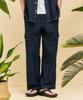CHASECULT Men'S Full-Band Cargo Wide Denim Pants - Navy