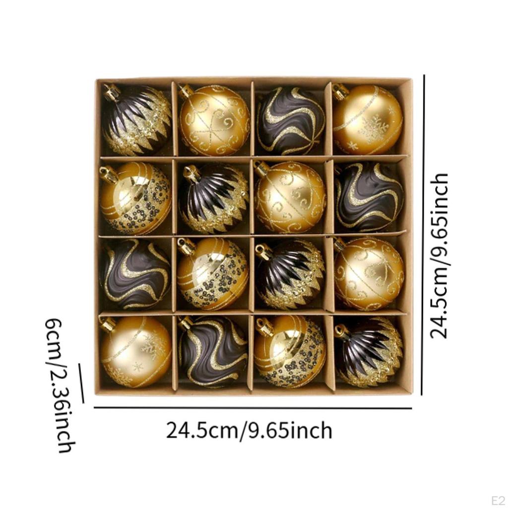 16 Pieces Christmas Ball Ornaments Hanging Crafts Charm Pendants Xmas Decorations for