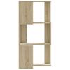 Corner Bookshelf 3 Shelves Sonoma Oak Finish 50 X 50 X 102 Cm Engineered Wood