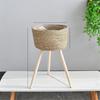 Lightweight Durable Woven Floor Vase Pots Holder Display Flower Basket Rack for Balconies Office Living Room Decoration