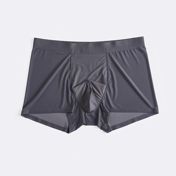 

Мужские трусы из ледяного шелка 120 s, летние ультратонкие дышащие трусы без следов, мужские высокоэластичные антибактериальные трусы-боксеры XL темно серый