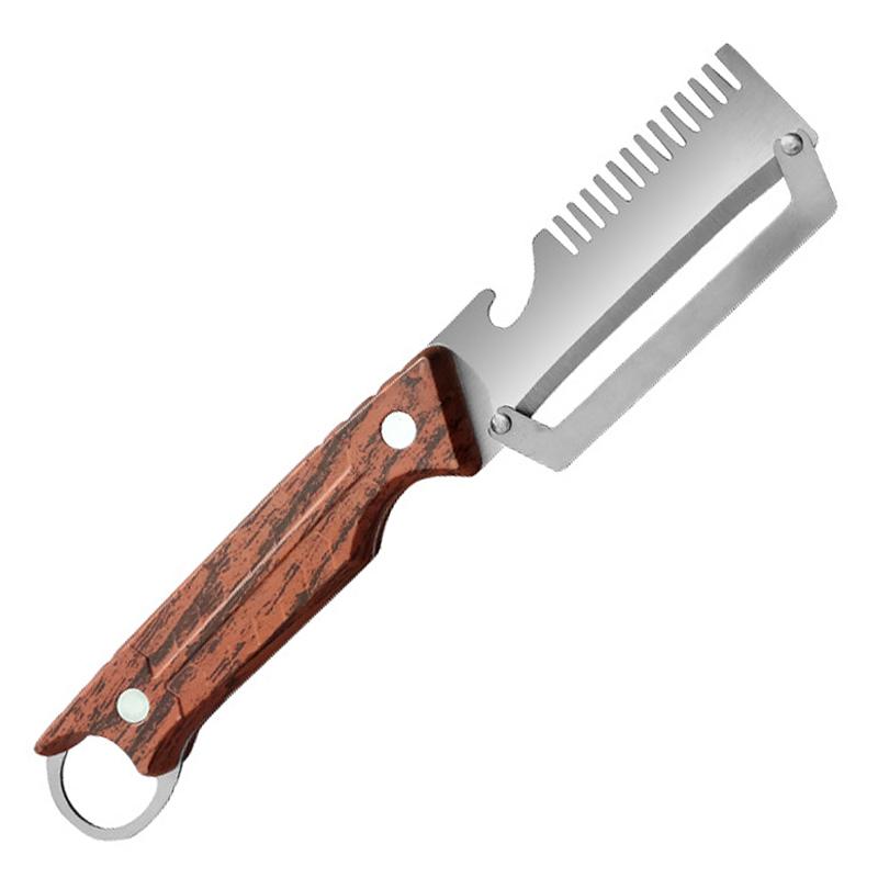 Multipurpose Kitchen Vegetable Peelers with wooden handle Stainless Steel Blades Sharpen Serrated Kitchen Peelers Grater