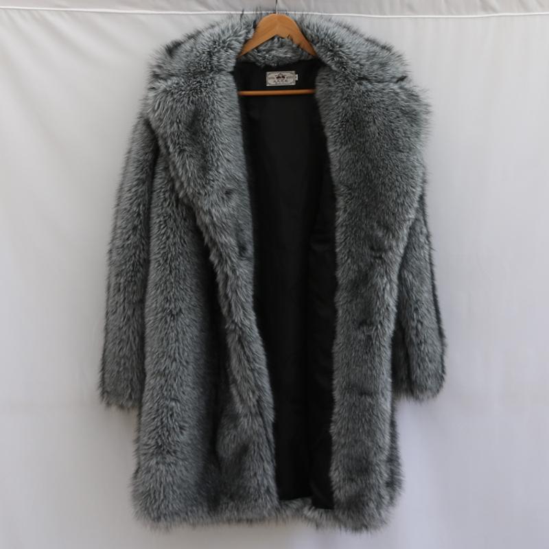 Men's Fur Coat Mink Fur Long Coat Plus Size Winter Thickened Warm Trench Coat