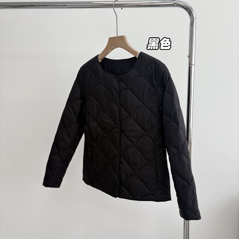 Autumn and Winter Down Jackets Women's Light and Thin Round Neck Liners Can Be Stacked with White Duck Down Short Coats