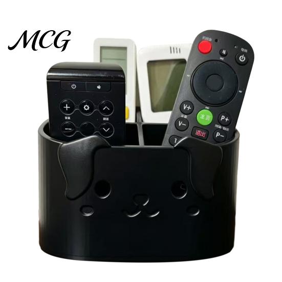 Desktop Storage Caddy 3D Printed Remote Control Holder, Animal Design Box Rabbit Organizer for Desk, 4-Compartments TV