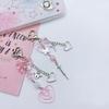 Elegant Bowknot Bead Heart Keyring Pendant Keychain Accessory Charm for Women