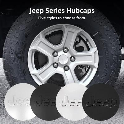 For Jeep For Jeep Grand Cherokee Wrangler JK Gladiator Compass Renegade Patriot 4Pcs Car Wheel Hub Center Emblem Logo Access