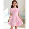 Dress for Girls Beautiful Butterfly Short Sleeve Dress Summer Loose Girls' Casual Dress Round Neck Hot Sale Girl Clothes