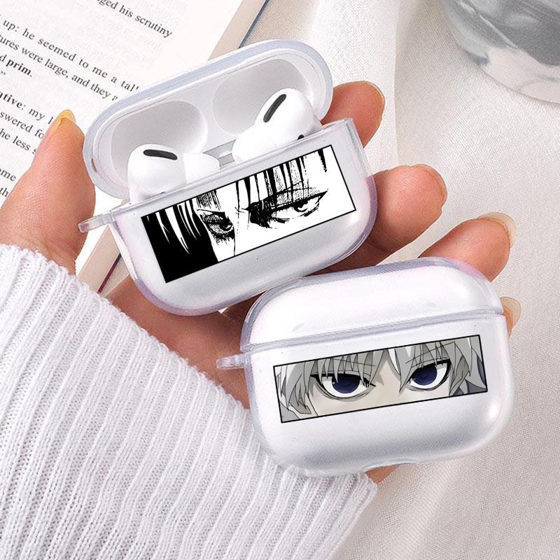 

Мягкий прозрачный чехол из ТПУ для Airpods Pro 3 2 1 с аниме глазами Levi Killua Kaneki Bakugou, беспроводные наушники, чехлы для Airpod, чехол