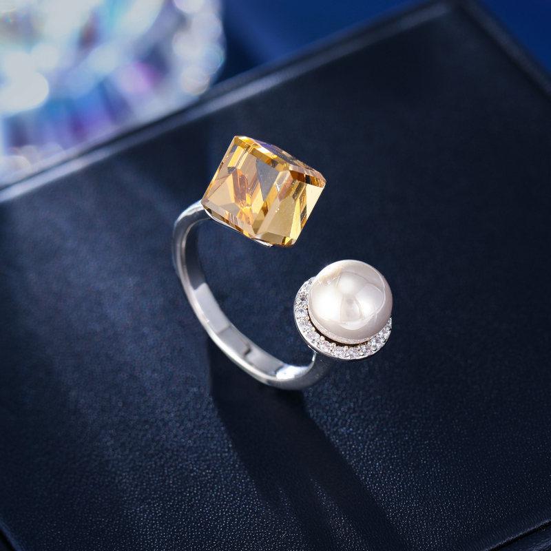 

Роскошное креативное средневековое кольцо женское кристалл жемчуг модное трехмерное регулируемое открытое кольцо на указательный палец аксессуары серебряный