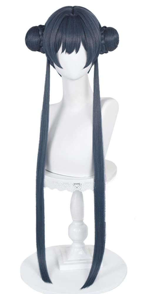 

Cosplay Wig with Net, Kisaki Style, Chinese Style, Heat-Resistant, Ash Navy, Wig, Costume Accessory