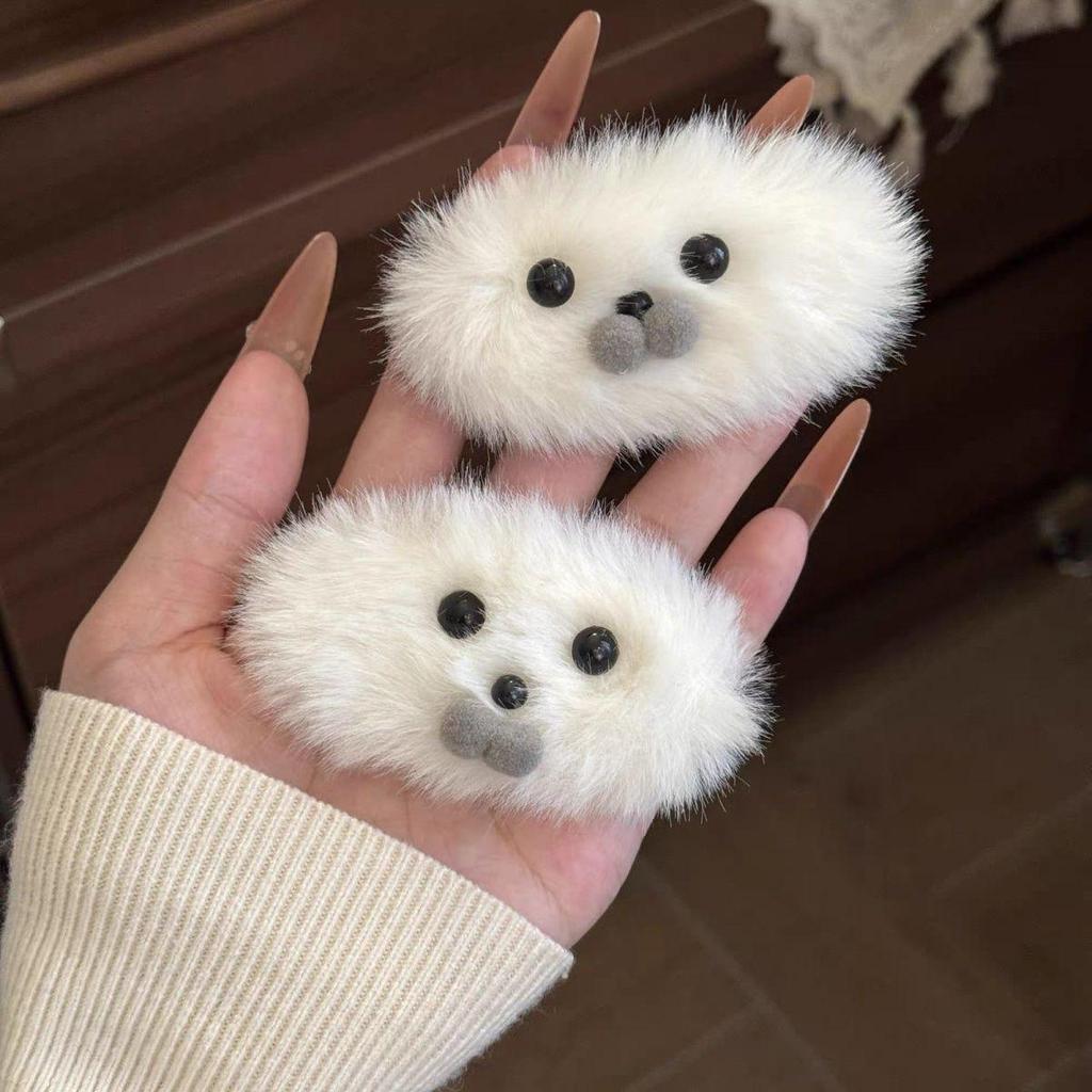 Adorable Plush Seal Hair Clip - Cute and Simple Girly Duckbill Accessory for Flyaway Bangs
