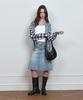 Kyuliti C Color Block Check Oversized Shirt_Black