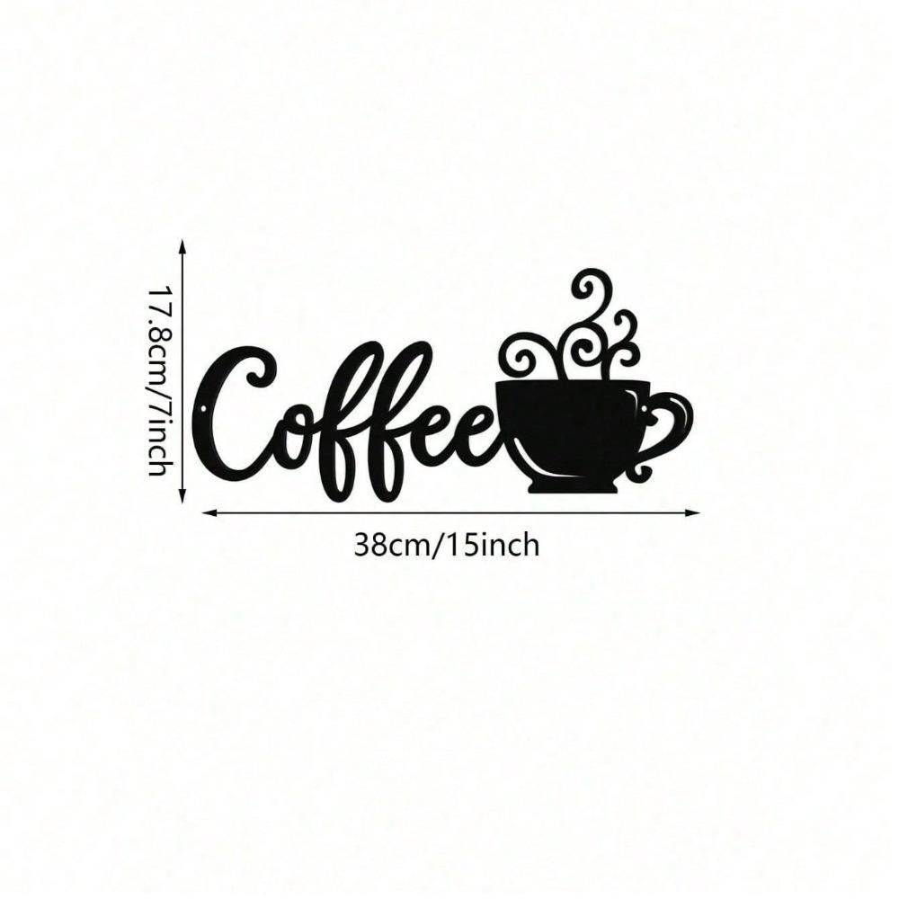 1pc Black Metal Wall Art Hanging Decor for Home Garden Living Room Kitchen Coffee Shop Holiday Gift