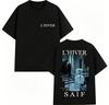 2026 Mens Oversized T Shirt Winter Street Collage Art Graphic Print Short Sleeve Cotton Unisex Tee