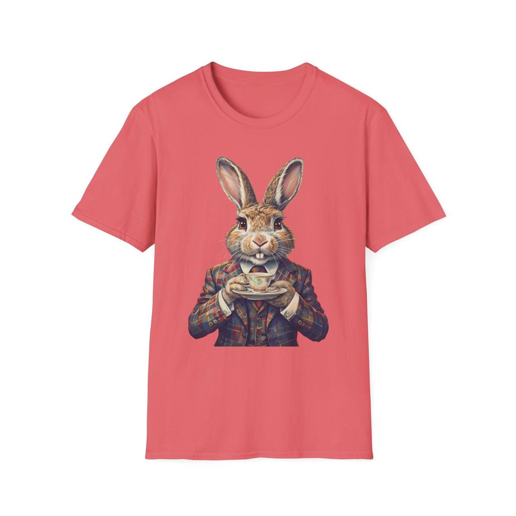 Bunny Tea Time Shirt Rabbit Lover Gift Funny Animal Tee Unisex Softstyle T-Shirt