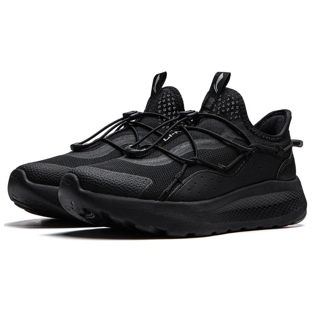 Li Ning Cloud Yi Slip On Cushioning Slip Resistant Abrasion Resistant Breathable Low Top Casual Shoes Men's Black AGLU263-4