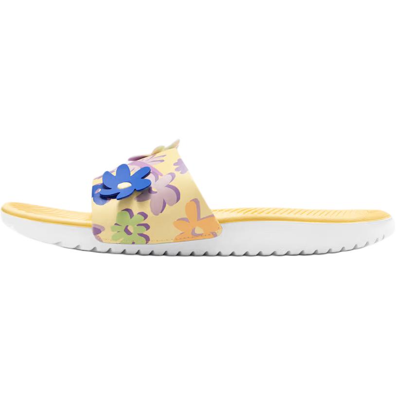 

Nike Kawa Slide SE PS Soft Yellow Kids Sandals Silt-Red Sapphire Light-Magenta IB5883-700 38.5
