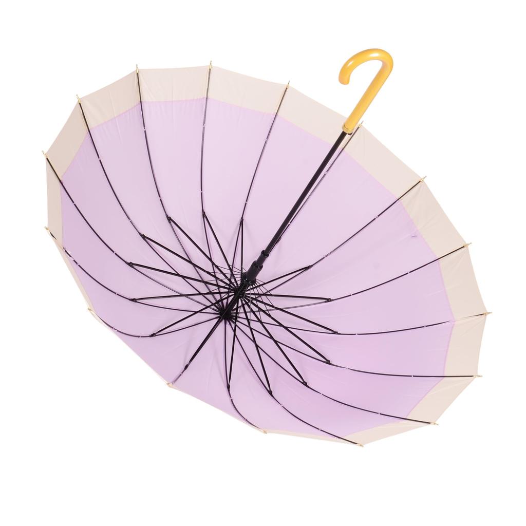 Pluvia Long 16 Solid and 55cm Women's Umbrella, Ribs, Stylish, Two-Tone Lilac,