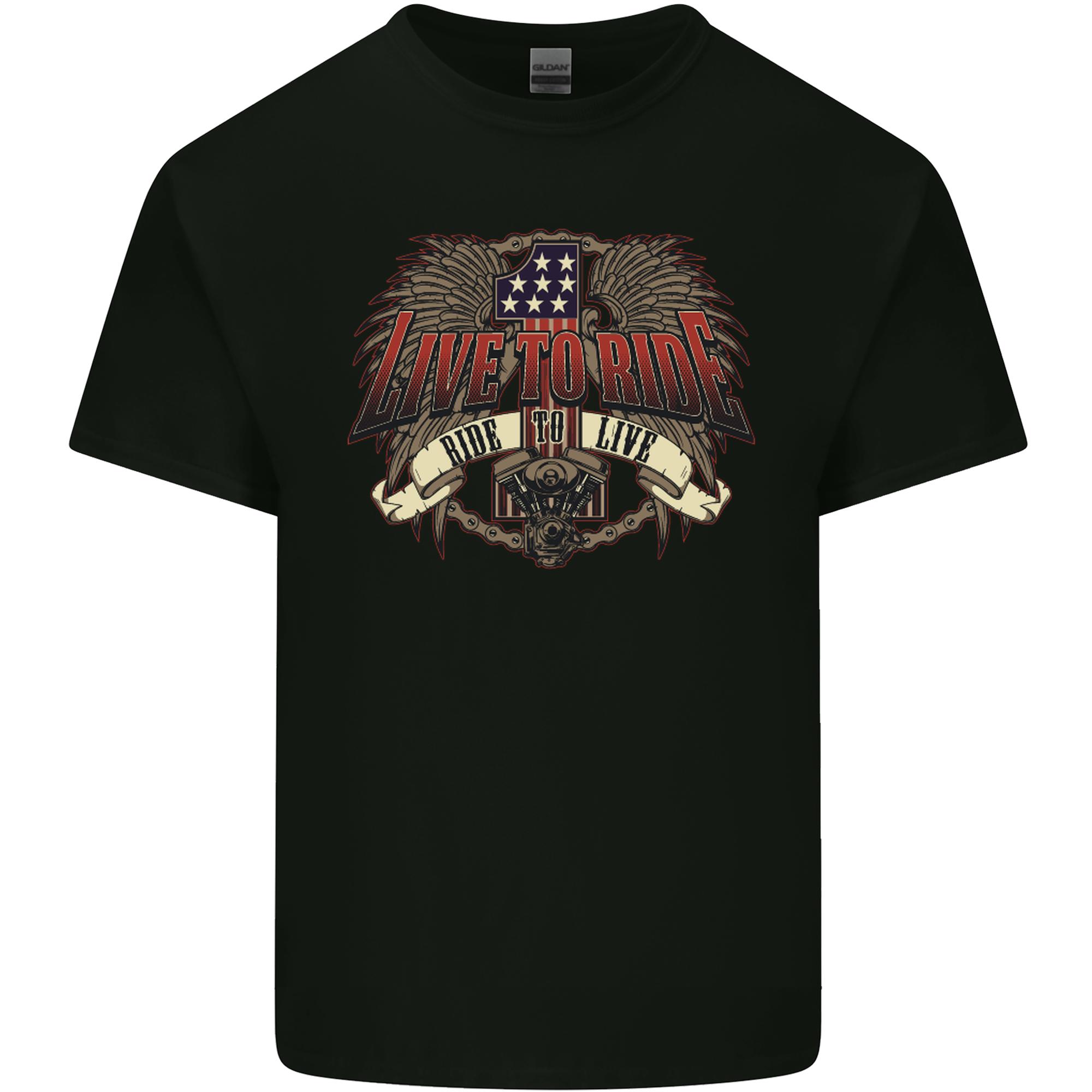 Live to Ride Motorbike Motorcycle Biker Unisexs Light Cotton TShirt S