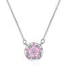 Korean Fashion Pink Quartz Silver 925 Jewelry Necklace for Women Luxury Pendant Necklaces Wedding Party Birthday Gifts
