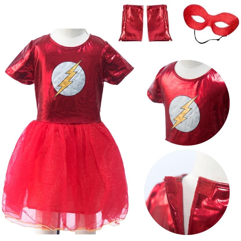 Bsrlons Halloween Flash Girl Children's Role-playing Costume Cosplay Stage Performance Dress