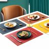Northern INS PVC Leather Placemat Solid Color Square Heat-Resistant Waterproof Double-Layer Table Mats